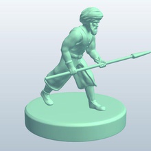 mamelucco warriorspear v1 guerriero lancia persone stampabile lowpoly 3d print model - Mito3D