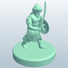 mamluk warriorsword round shield v1 warrior sword people printable lowpoly 3d print model - Mito3D