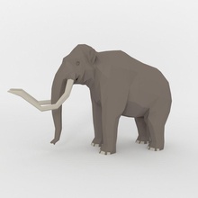 Mammut afrikanischen Tier Elefanten ausgestorben niedrigere säugetier mammouth mammut mammuth mamoth mamout Modell ocstard poly savannah 3d print model - Mito3D