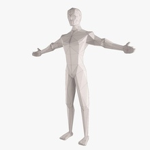 man figure anatomy athletic base body character guys heroic human lower lowpoly male mesh model muscular nude people poly radekchovancik siluet 3d print model - Mito3D