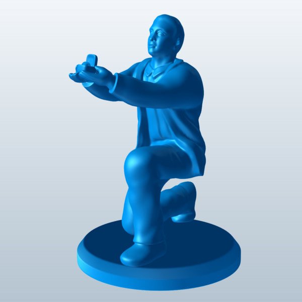 Mann ein Knie schlägt v1 Menschen bedruckbar ist lowpoly 3D print model - Mito3D