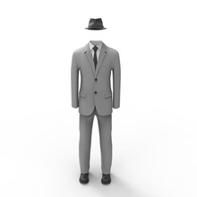 l'uomo suit3 4d cervello business carattere vestiti il cappotto vestito moda formale hat la giacca maschio uomo manichino modello i pantaloni camicia seme cravatta 3d print model - Mito3D