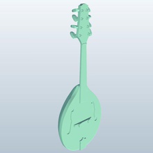 Mandoline v1 musical Instrumente bedruckbar ist lowpoly musikalische 3d print model - Mito3D