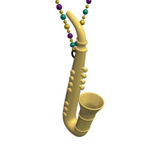 mardi gras colar saxofone v1 jóias printable lowpoly 3d print model - Mito3D