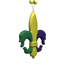 mardi gras necklacefleur lis v1 necklace fleur jewelry printable lowpoly 3d print model - Mito3D