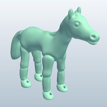 marionette Pferd v1 - Spielzeug bedruckbar ist lowpoly 3d print model - Mito3D