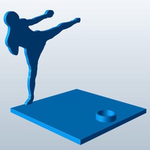 artista marcial realizar roundhouse kick v2 executar chute de esportes figuras equipamento printable lowpoly do desporto 3d print model - Mito3D