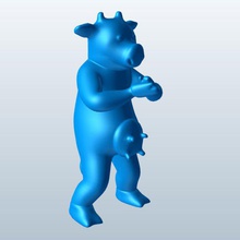 mascot cow v2 animals printable lowpoly 3d print model - Mito3D
