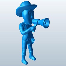 mascot cowboy v2 sports figures equipment printable lowpoly 3d print model - Mito3D