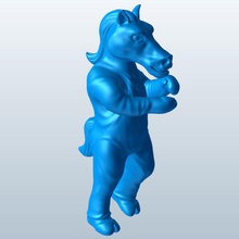 mascot horse v2 sports figures equipment printable lowpoly 3d print model - Mito3D