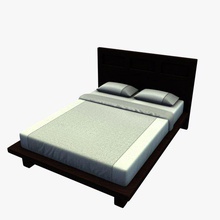 master bed king size v2 furniture printable lowpoly 3d print model - Mito3D