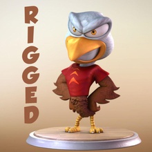 maya eagle cartoon character animal bird center cute egle funny joel model rig stutz visual visualcenter 3d print model - Mito3D