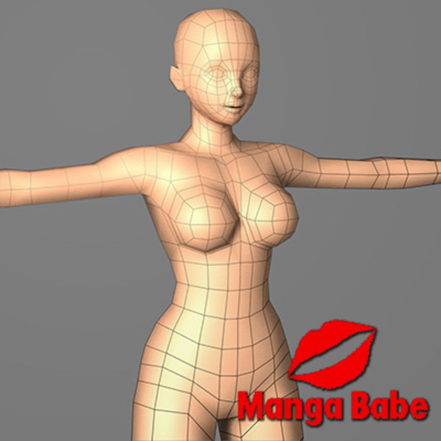 mbe04 Anatomie babe Körper cartoon Charakter weiblich Abbildung Mädchen Mensch lady manga Modell mudbox tomwoof Frau zbrush 3D print model - Mito3D