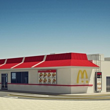 McDonald's restoran mobilya mimarlık bina burger şehir köşe yemek sürücü fastfood gıda fry m nebil mcdonald mcdonalds milkshake model s dükkanı soda sokak thru kentsel 3d print model - Mito3D