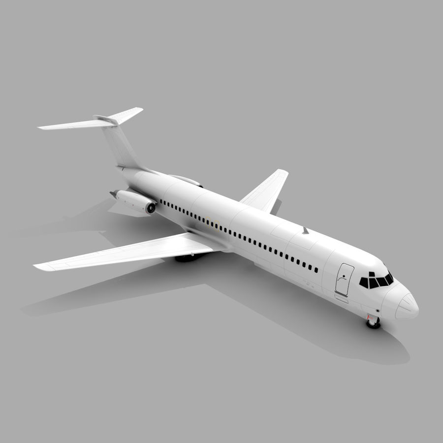 mcdonnell douglas dc-9 80 9 90 la aeronave avión de pasajeros comercial compañero 3d dc jet inferior md modelo los plano poli 3D print model - Mito3D