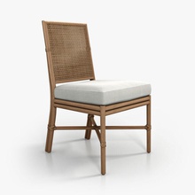 mcguire square back caned side chair cane curly studio external furnishings furniture garden model rotan siding wicker wood 3d print model - Mito3D