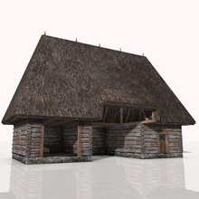medieval barn xvi century architecture building city country early groza home house hovel hut kitchen old rustic scene sg shanty structure sumer town 3d print model - Mito3D