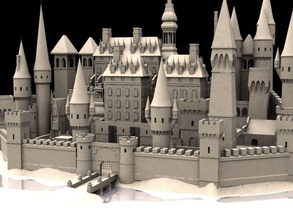 medieval castle fortress moat architecture bridge building church city dm england fantasy fort kingdom knight medium model poly sand structure tower town urban 3d print model - Mito3D