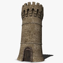 medieval castle tower abramsdesign aged architecture battle building elements fantasy game historic lower middle model old poly structure tall 3d print model - Mito3D