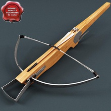medieval crossbow 3d molier 3ds arrow bolted bow cable classic gun historyc max missile model moel old pistol projectile retro rope shot sniper steel vray weapon wood 3d print model - Mito3D
