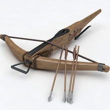mittelalterliche Armbrust - highpoly arbalest Pfeil verschraubt ist Bogen Rakete Modell prod Projektil Steigbügel troopr Waffe Holz 3d print model - Mito3D
