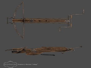 medieval crossbow aged armor art bow game lowpoly middle model projectile weapon wietrzyk 3d print model - Mito3D