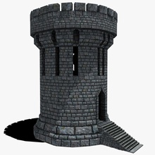 medieval fantasy castle tower 05 aged architecture battle building game historic interior lower middle model old poly staircase structure tall xupypr 06 3d print model - Mito3D
