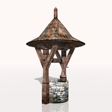medieval fountain well architecture building city cityscape country courtyard elements groza house hovel hut rustic scene sg shanty town 3d print model - Mito3D