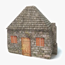 medieval house abrams architecture building creations dwelling game historic home lower model old poly ready structure town village 3d print model - Mito3D