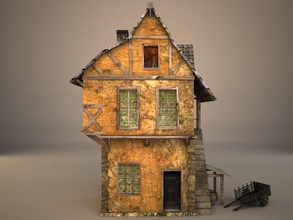 2 Ortaçağ evi mimarlık bender49 bina tarihi ev model eski yapısı 3d print model - Mito3D