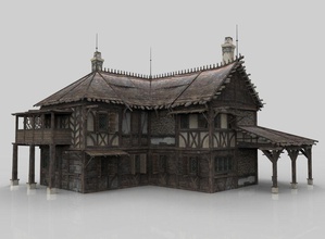 medieval house fantasy 10 architecture building door floor growingferns historic home model scene structure wall window 3d print model - Mito3D