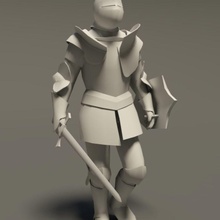 medieval knight rigged cat 3dsmax animated armor armour camomiler character gamedev human model rig suit unwrapped weapon 3d print model - Mito3D