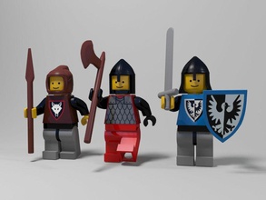 medieval lego characters 3d character collection essezeta knight man model toy 3d print model - Mito3D