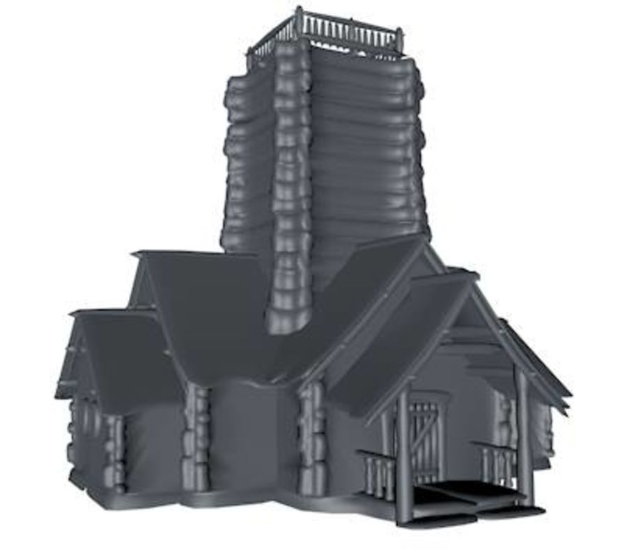medieval log cabin watch tower architecture b barn blockhouse building cottage environments fantasy house hut joey loghouse model old structure test village wooden 3D print model - Mito3D