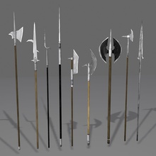 medieval polearm collection 1 - low poly weapons axe sword arm axes blade broad cutting exotic fantasy long lower melee military model omnienergy playing pole role rpg unit weapon weaponry 3d print model - Mito3D