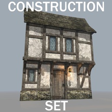 inşaat set inşa Ortaçağ ahşap çerçeve mimarlık bina kale fantezi oyun gen glsl tarihi daha düşük model gelecek poly ayarlayın yapısı thetexturestore kereste 3d print model - Mito3D