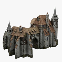 medieval armazém arquitetura bemola prédio exterior fantasia a casa modelo office de idade stonehouse estrutura aldeia 3d print model - Mito3D