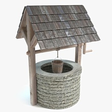 medieval well abramsdesign aged ancient architecture brick bucket drinking elements historic middle model old stone structure water wood 3d print model - Mito3D
