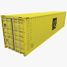 mediterranean shipping container msc yellow 3d box cargo crate industrial iso logistics max model nol ray sea train transport transportation v v3d vendor 3d print model - Mito3D