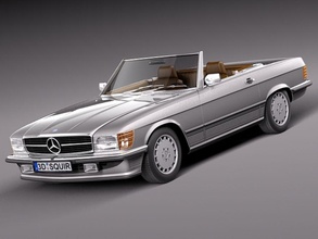 mercedes sl r107 1971-1989 1971 1989 antique benz cabrio car classic convertible expensive germany luxury mb model oldtimer rare retro roadster sport squir usa vehicle vintage 3d print model - Mito3D