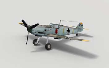 messerschmitt bf 109 2 air aircraft airplane army dream catcher fighter force game gamedev historic ii lower lowpoly me military model plane polygonal tps vehicle war world 3d print model - Mito3D
