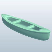 metalcanoe v2 1940s metal canoe ships seacraft printable lowpoly 3d print model - Mito3D