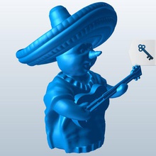 mexican themed snowman v1 ornament seasonal printable lowpoly 3d print model - Mito3D