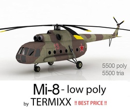mi-8 skin 6 24 8 aircraft airforce airplane game heli helicopter lower mi mi24 mi8 model plane poly russian soviet termixx 3d print model - Mito3D