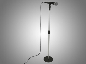 microphone & stand audio bass broadcast editable electric electronic electronics lightwave live mic model music obj record recordable richlt rock sm58 sound stage 3d print model - Mito3D