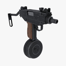 microuzi 3d 9mm automatique constantine jeu gameready arme à feu de poing lowpoly miniuzi modèle moderne droits d'obtenteur pistolet smg mitrailleur uzi l'arme 3d print model - Mito3D