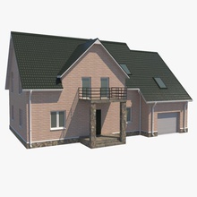 medio-poly cottage 01 ad arco architettura edificio cottege esterno casa medio modello poli quasarus struttura 3d print model - Mito3D