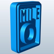 milha 0 mile marker sinal v1 marcador zero ímã novidades printable lowpoly 3d print model - Mito3D