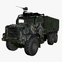 véhicule militaire voiture lowpoly mahus militaires de modèle transport le camion guerre 3d print model - Mito3D