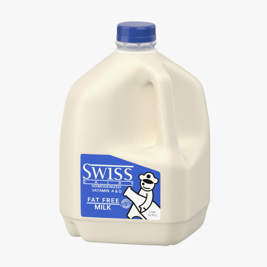 latte di plastica gallone brocca 3d molier bevanda la bottiglia calcio contenitore prodotti lattiero-caseari a proposito farm cibo fresco maniglia sano internazionale il liquido modello pastorizzato prodotto scremato vray bianco 3D print model - Mito3D